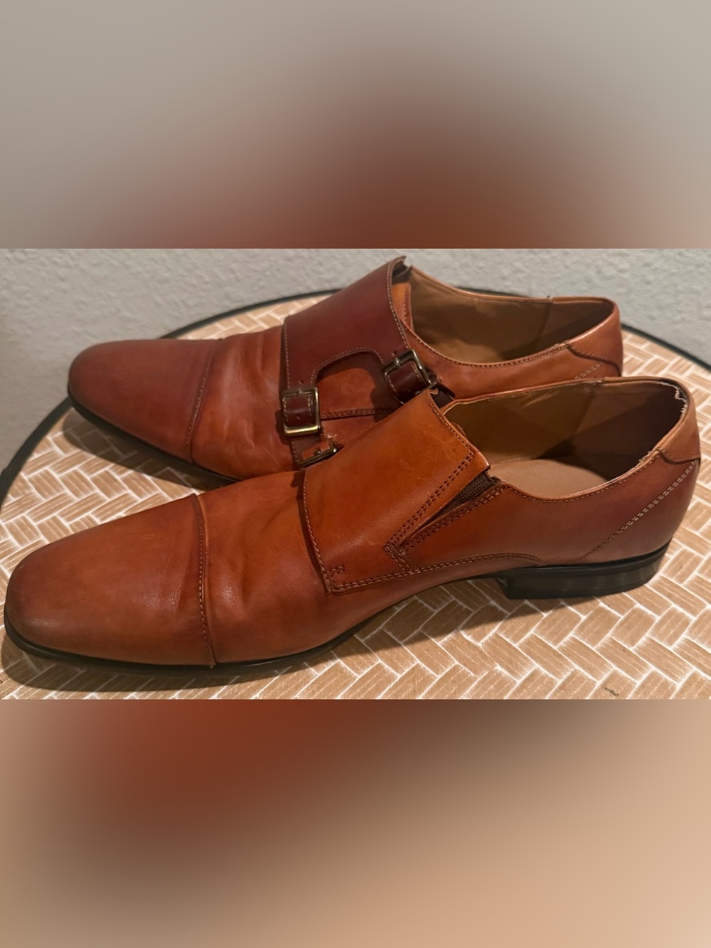 ALDO Men's Brown Leather Double Monk Strap Dress Shoes Size 9.5 - Picture 5 of 14